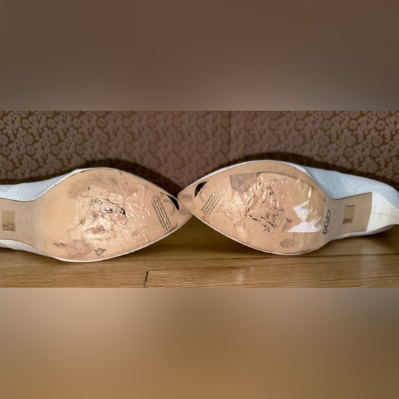 Free People “Willa” Heeled Vegan Leather White Textured Ankle Boots Size 8.5 - Picture 11 of 13